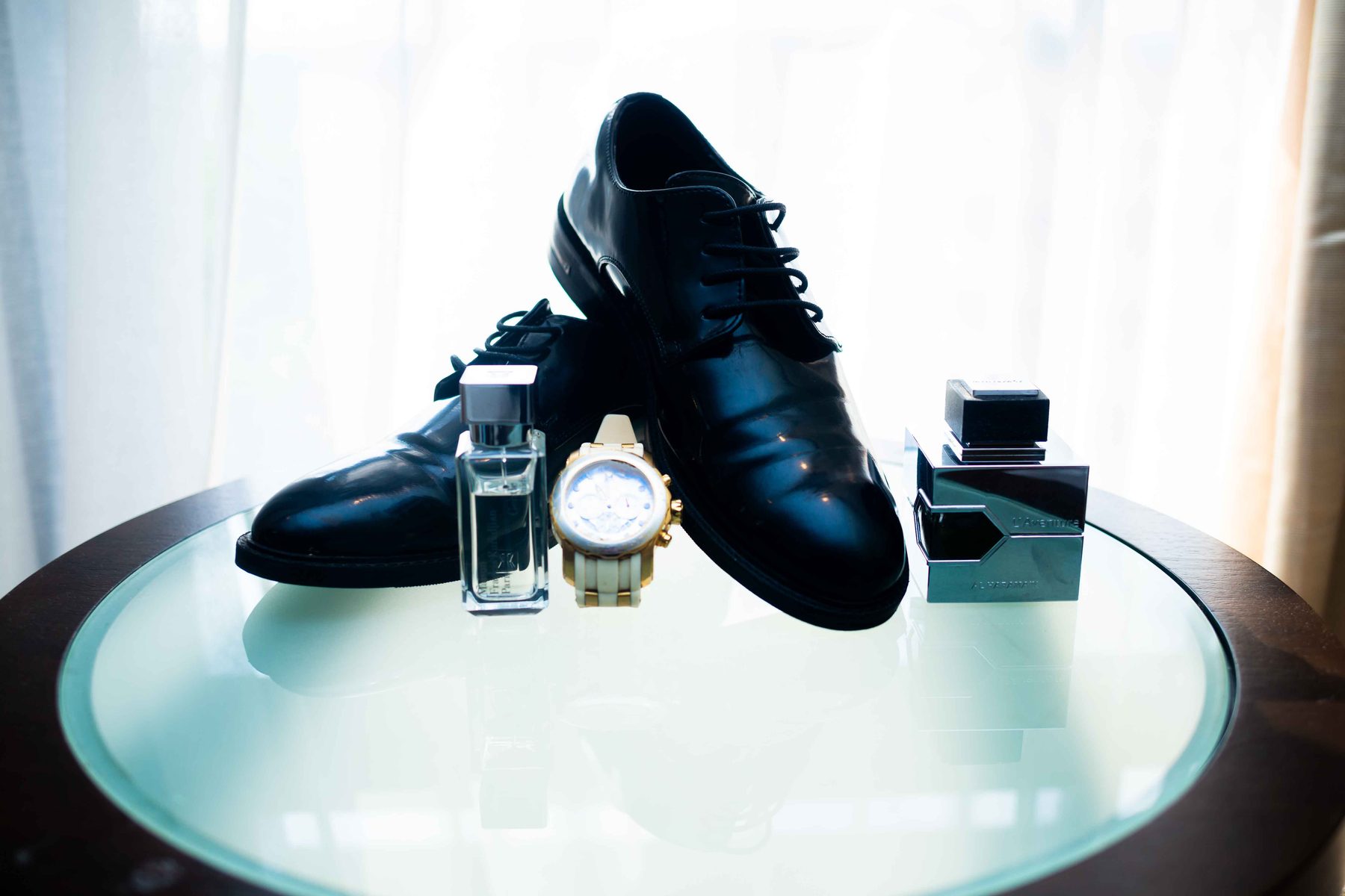 Detail product photograph of a luxury wristwatch