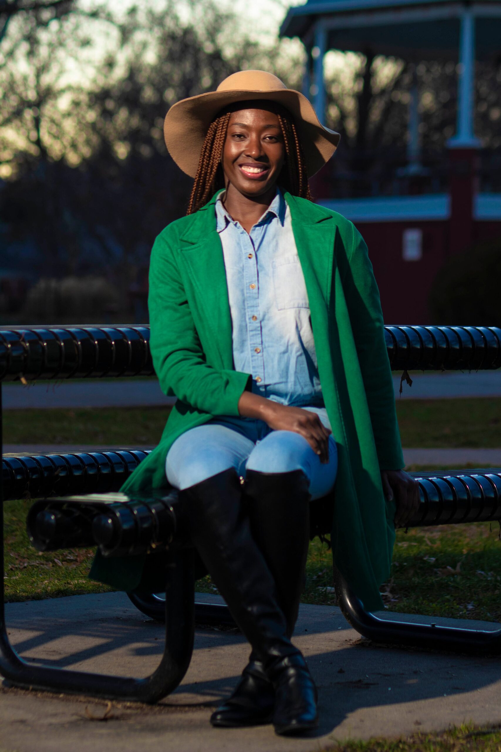 Model wearing green - Cabrini Studios